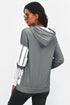 Oversized Pocket Front Print Sweatshirt Drawstring Hoodie