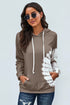 Oversized Pocket Front Print Sweatshirt Drawstring Hoodie