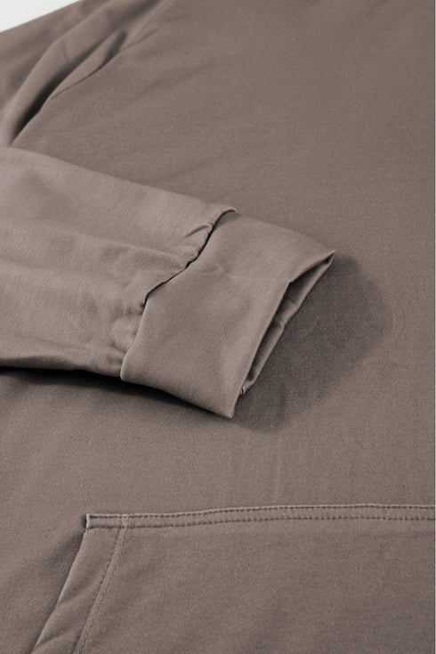 Oversized Pocket Front Print Sweatshirt Drawstring Hoodie