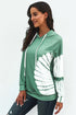 Oversized Pocket Front Print Sweatshirt Drawstring Hoodie