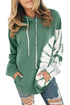 Oversized Pocket Front Print Sweatshirt Drawstring Hoodie