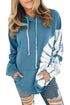 Oversized Pocket Front Print Sweatshirt Drawstring Hoodie