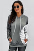 Oversized Pocket Front Print Sweatshirt Drawstring Hoodie