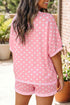Oversized Polka Dot Print Drawstring Short Set
