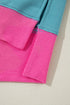 Oversized Raw Edge Balloon Sleeve Pullover Sweatshirt