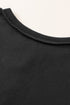 Oversized Raw Edge Button Front Pullover Sweatshirt