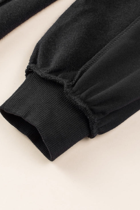 Oversized Raw Edge Button Front Pullover Sweatshirt