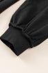 Oversized Raw Edge Button Front Pullover Sweatshirt