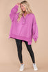 Oversized Raw Edge Button Front Pullover Sweatshirt