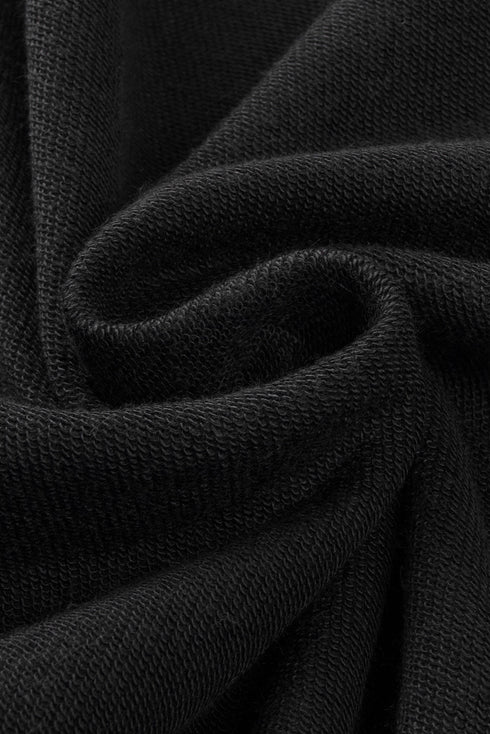 Oversized Raw Edge Button Front Pullover Sweatshirt