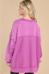 Oversized Raw Edge Button Front Pullover Sweatshirt