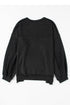 Oversized Raw Edge Button Front Pullover Sweatshirt
