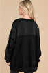 Oversized Raw Edge Button Front Pullover Sweatshirt