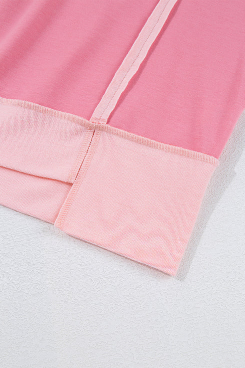 Oversized Raw Edge Patchwork High Low Tunic Tee