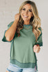 Oversized Raw Edge Patchwork High Low Tunic Tee