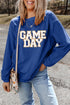 Oversized Ribbed Knit Graphic Crewneck Pullover Sweatshirt