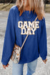 Oversized Ribbed Knit Graphic Crewneck Pullover Sweatshirt