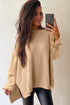 Oversized Ribbed Knit High Low Hem Pullover Sweater