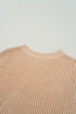 Oversized Ribbed Knit High Low Hem Pullover Sweater