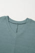 Oversized Ribbed Knit V Neck Dolman Sleeve Top
