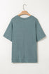 Oversized Ribbed Knit V Neck Dolman Sleeve Top