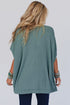 Oversized Ribbed Knit V Neck Dolman Sleeve Top