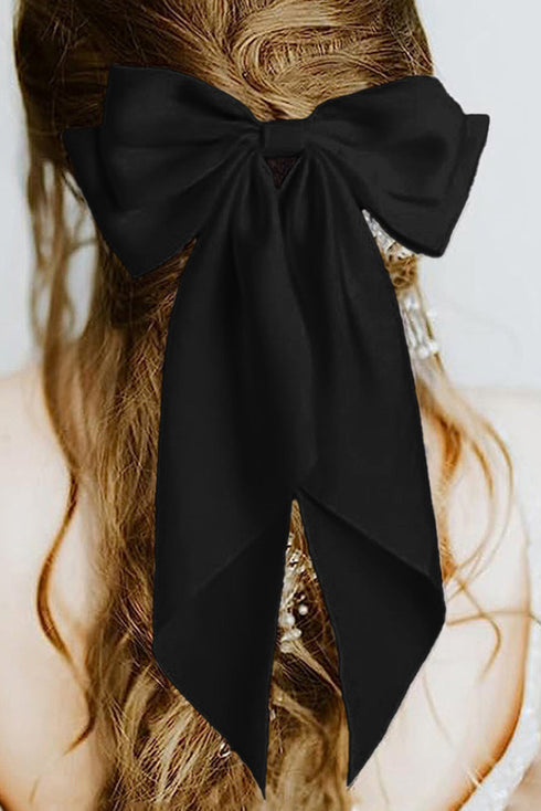 Oversized Satin Statement Long Tail Hair Bow