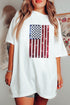 Oversized Sequin Flag Graphic Crewneck Cotton Tee