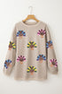 Oversized Sequin Turkey Corduroy Pullover Sweatshirt