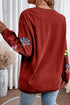 Oversized Sequin Turkey Corduroy Pullover Sweatshirt