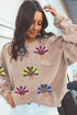 Oversized Sequin Turkey Corduroy Pullover Sweatshirt