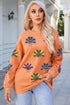 Oversized Sequin Turkey Corduroy Pullover Sweatshirt