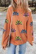 Oversized Sequin Turkey Corduroy Pullover Sweatshirt