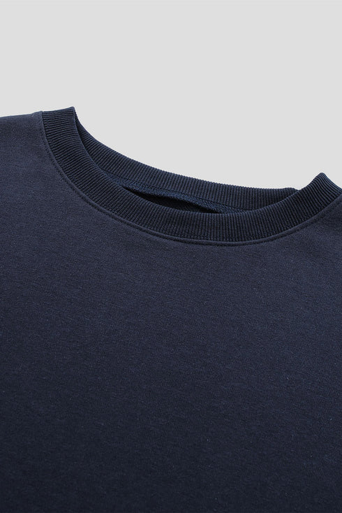 Oversized Solid Drop Shoulder Sweatshirt