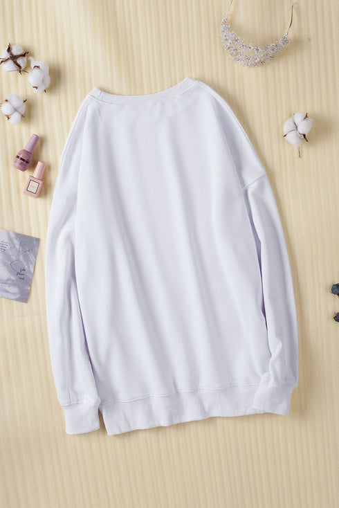 Oversized Solid Drop Shoulder Sweatshirt