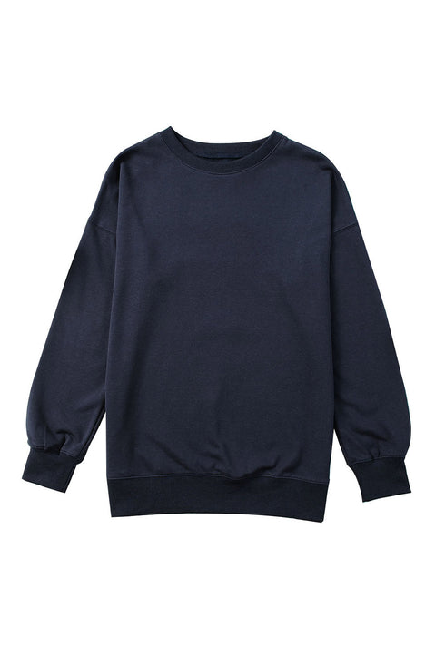 Oversized Solid Drop Shoulder Sweatshirt