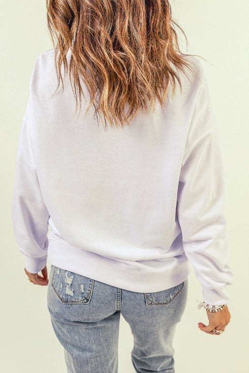 Oversized Solid Drop Shoulder Sweatshirt