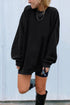 Oversized Solid Drop Shoulder Sweatshirt