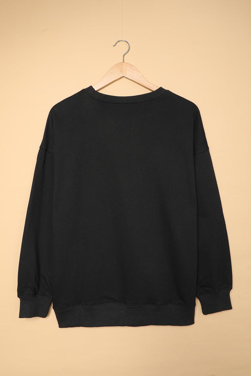Oversized Solid Drop Shoulder Sweatshirt