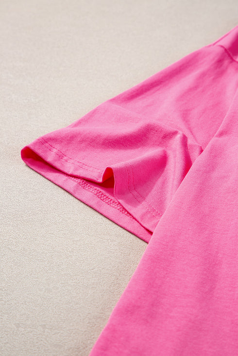 Oversized Star Applique Half Sleeve Drop Shoulder Cotton Tee