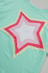 Oversized Star Applique Half Sleeve Drop Shoulder Cotton Tee