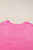 Oversized Star Applique Half Sleeve Drop Shoulder Cotton Tee