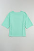 Oversized Star Applique Half Sleeve Drop Shoulder Cotton Tee
