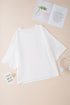 Oversized Star Applique Half Sleeve Drop Shoulder Cotton Tee