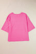 Oversized Star Applique Half Sleeve Drop Shoulder Cotton Tee