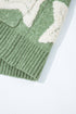 Oversized Star Pattern Button Front V Neck Knit Cardigan