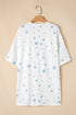 Oversized Star Print Drop Shoulder Lounge Tee