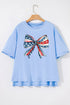 Oversized Stars And Stripes Bow Graphic Cotton Tee