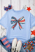 Oversized Stars And Stripes Bow Graphic Cotton Tee