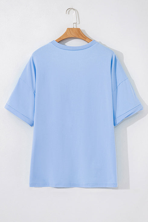 Oversized Stars And Stripes Bow Graphic Cotton Tee